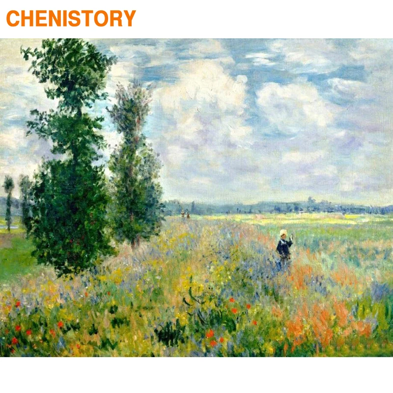 CHENISTORY Frame Field Landscape DIY Painting By Numbers Kit Canvas Painting Home Wall Art Decors Paint By Numbers For Art Gift