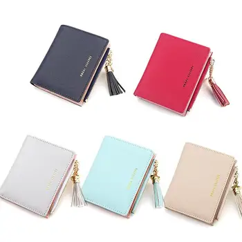 

Leather Small Wallet Women Luxury Color Fashion Mini Purses For Women Credit Women Zipper Holder Coin Purse Short Wallets C Y3P2