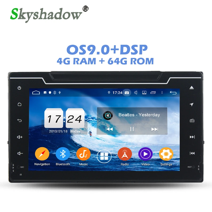 DSP ips Android 9,0 64G rom 4G ram 8 Core автомобильный dvd-плеер gps карта RDS радио Wifi Bluetooth 4,2 для Toyota COROLLA