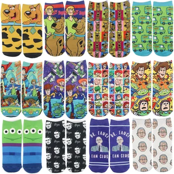 

SP211 Wholesale 10pcs/lot Dogs Sport ankle socks Movies short socks cartoon character unisex anime casual Breathable boat socks