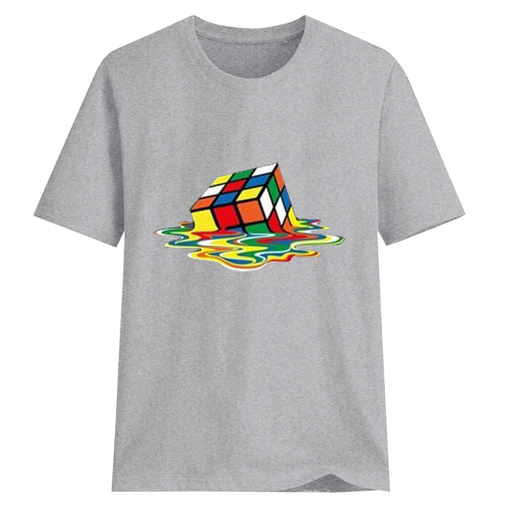 Футболки и топы с изображением кубика Рубика, футболки и топы, повседневные женские футболки с надписью Big Bang Theory, уличная одежда, хлопковые футболки - Цвет: GY