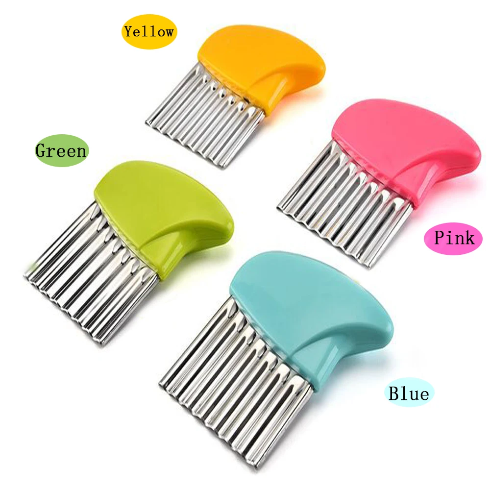 

1pc French Fries Cutter Vegetable Potato Chips Making Peeler Wavy Edged Knife Fruit Vegetable Shredder Slicer Kitchen Tool