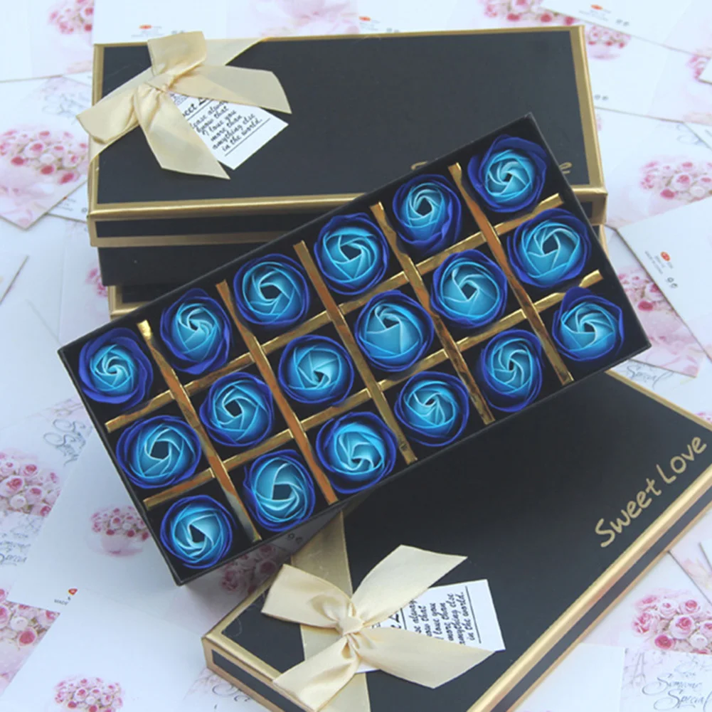 New 18Pcs Rose Soap Flower Gift Box Case Anniversary Valentines Day Birthday Present