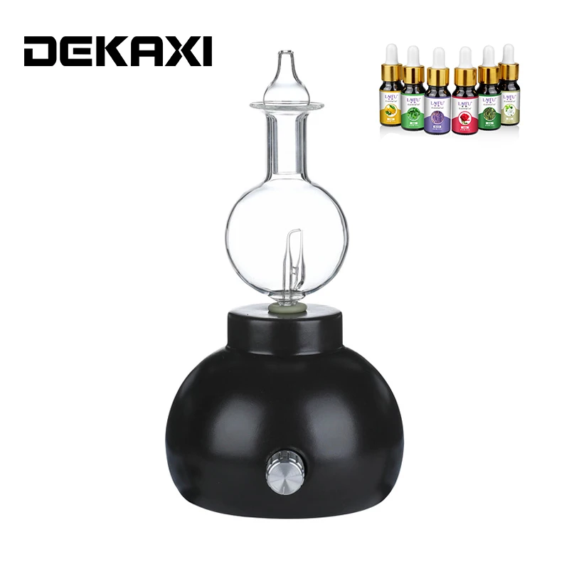 

DEKAXI Ceramic Glass Auto Turn Off Aromatherapy Pure Essential Oils Diffuser Air Nebulizer Humidifier with Led for Home
