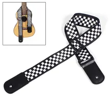 

Adjustable Ukulele Strap Black White Plaid Ukulele Leather Belt Part Accessories For 21/23/26 Inch Ukulele Small Guitars Straps