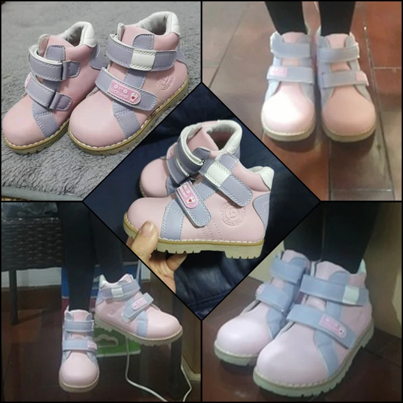 Ortoluckland sapatos de bebê menina criança ortopédica botas