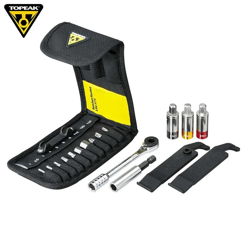 US $79.80 Topeak TT2525 Ratchet Rocket Lite Road Bike Mini Repair Tool Kit 19 Functions MTB Nano TorqBit Cycling Allen Bits Multi Tool Set