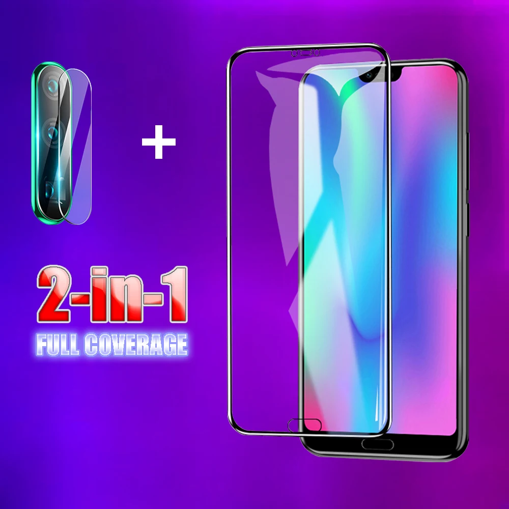 Защитное стекло закаленное 2 в 1 для Huawei Honor 8X 9X 9 10 Lite 10i 20i P20 P30 P40 Pro | Мобильные