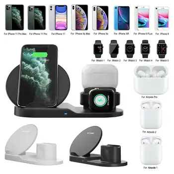 

3in1 QI Fast Wireless Charger Dock Stand For Apple Watch Airpods IPhone XR X XS Max 8 Plus Induction Wirless Charging Station