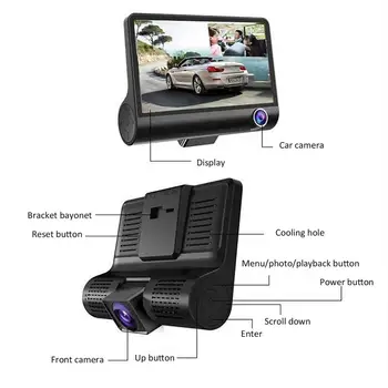 

D319 Three-Record Night Driving Recorder Universal Three-Lens Reversing Driving Recorder