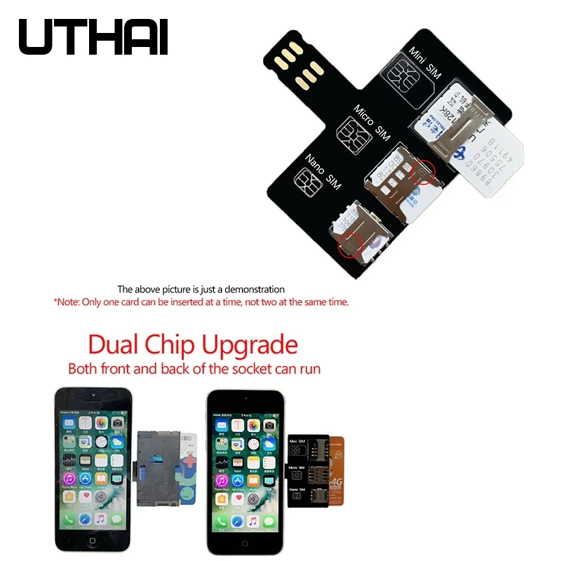 Uthai T10 para Iphone Cartão Sim 4in1 Adaptador de Slot para Cartão Externo Rápido Trocador de Cartão Iphone Sim Leitor de Cartão Titular Reinicialização Livre Nano - Imagem 6