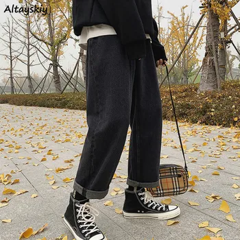 

Jeans Women Solid Oversize New Style Straight Male Female Autumn Long Wide Leg Casual Jean BF Ulzzang Soft Chic High Quality Hot