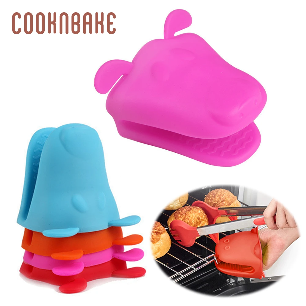COOKNBAKE термостойкие перчатки в форме собаки, силиконовые перчатки для духовки, 2 шт., короткие перчатки с зажимом для рук, прихватки для выпечки, торта, подставка для горшка