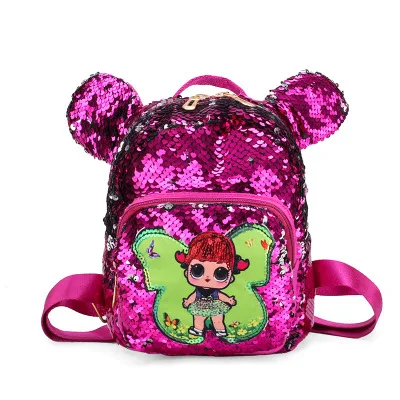 Милый детский школьный рюкзак с блестками для девочек, легкий рюкзак для детского сада - Цвет: D