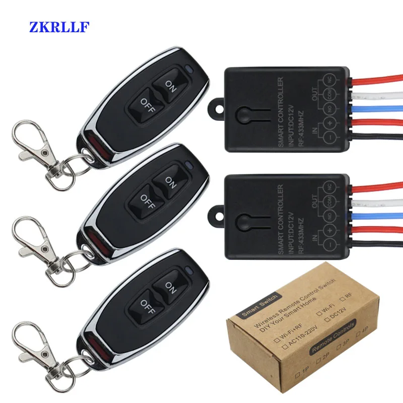 433 Mhz Remote Controls 433Mhz Universal Wireless Remote Control Switch DC 12V 1CH relay Receiver Module RF Transmitter-3