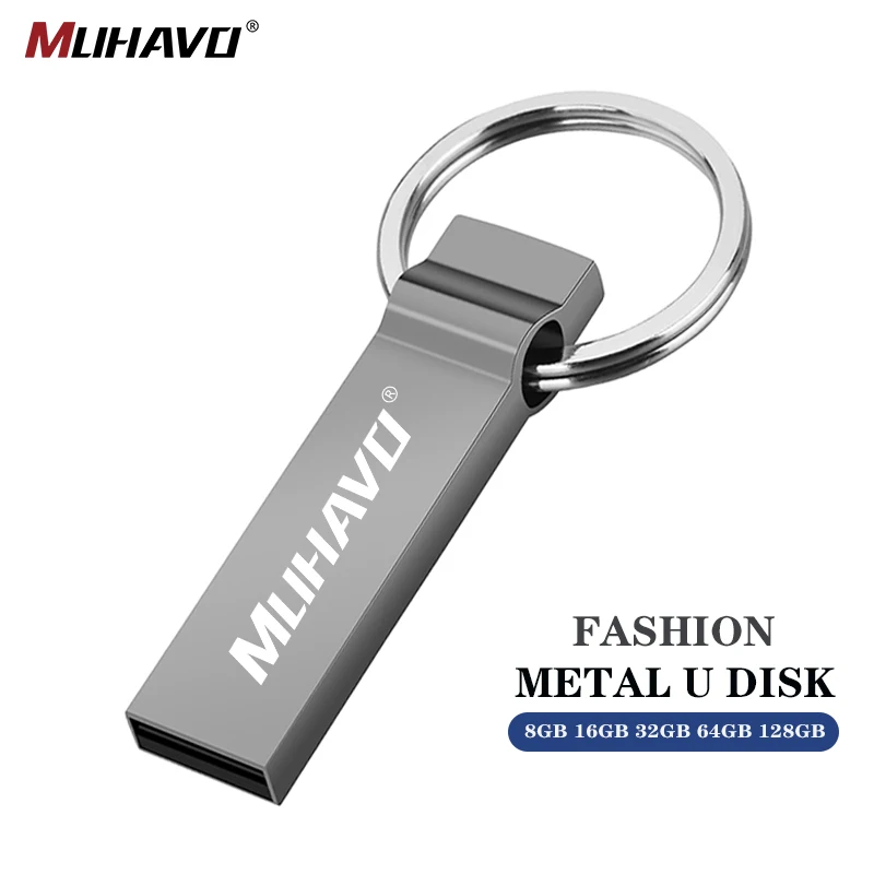 Usb флеш накопитель 128 ГБ металлическая ручка 64 32 16 водонепроницаемая флешка 8