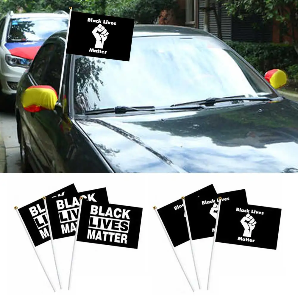 10 шт. против насильственного внутреннего легкого флага руки полиэстер на палочке