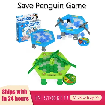 

Save Penguin Ice Kids Puzzle Game Break Ice Block Hammer Trap Classic Party Game Toys Penguin Trap Interactive Juguetes Game