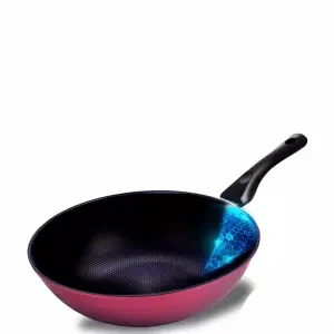 Wok антипригарная Бытовая кастрюля Wok меньше масла дыма железная кастрюля для индукционной плиты газовая Универсальная кухонная сковорода чугуна - Цвет: 30cm