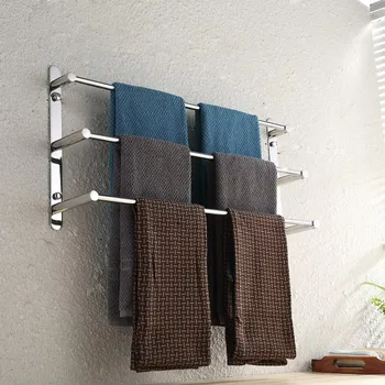 

Stainless Steel Hand Polishing Mirror Polished Finished Bathroom Accessories Set Towel Rack Three Towel Bars
