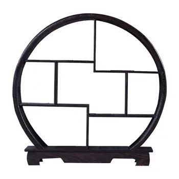 

Chinese Wooden Assemble Display Stand Home Decoration Curio Cabinets Shelf,Round GXMA
