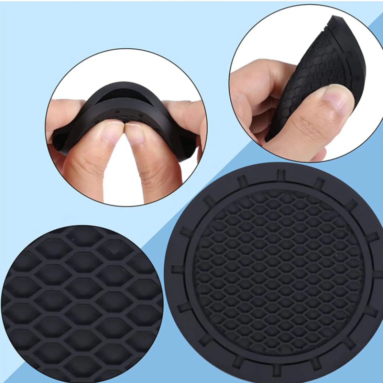 4Pcs Car Coaster Waterproof Non Slip Pad Mat Interior Decoration Vehicle Cup Mat Accessories For Most Car Cup Holders
