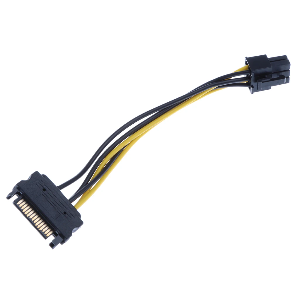 SATA Power Adapter Cord SATA 15 Pin to 6 Pin PCI Express Card Power