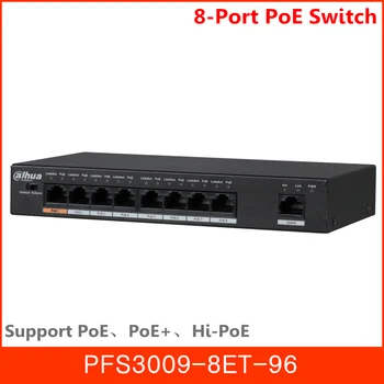 

Original Dahua 8 Port Fast Ethernet PoE Switch Support PoE, PoE+, Hi-PoE 10/100 DC48~57V Power Export version without logo