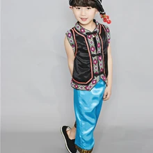 Детские костюмы Miao; танцевальная одежда Hmong; китайский костюм