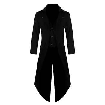 

Men Vintage Suit Jacket Long Tuxedo Vintage Steampunk Retro Tailcoat Single Breasted Gothic Victorian Frock Coat Cosplay