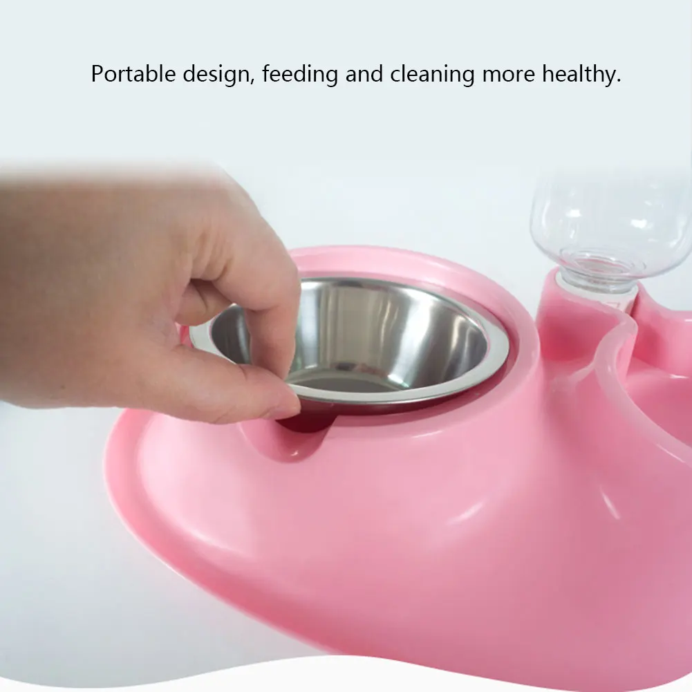 Stainless Steel Non Slip Splash Proof Pet Cat Bowl Dog Water Feeder Automatic Continuous Water Double 1 Stainless Steel Non Slip Splash Proof Pet Cat Bowl Dog Water Feeder Automatic Continuous Water Double 3