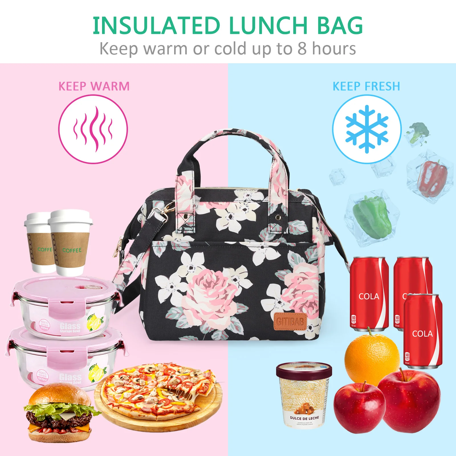 Bolso Matero Porta Termo Para Comida Termico De Tela Mujer Borsa Frigo Termica Pranzo Borsa Tela Cesta Picnic Cute