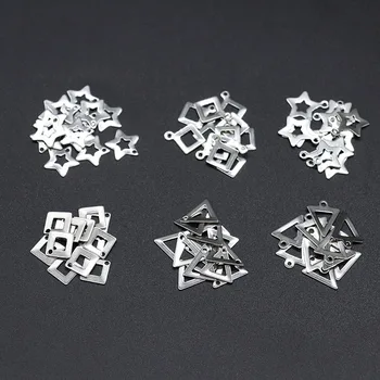 

50pcs/lot Stainless Steel Pentagram Triangle Geometry Charms Pendants Fit DIY Jewelry Marking Findings Supplies