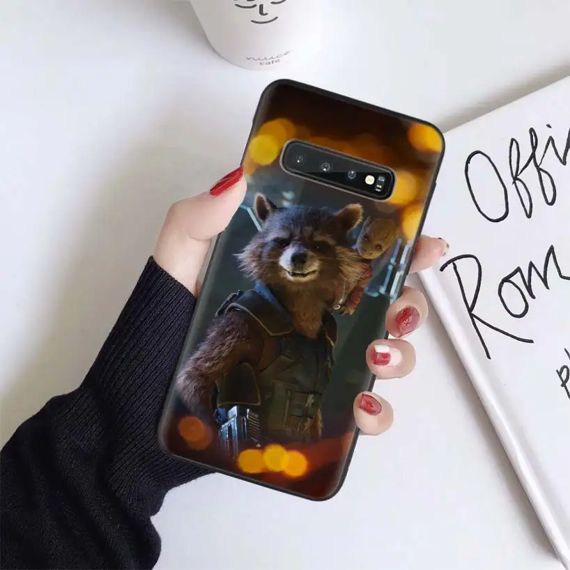Guardian Rocket Raccoon Groot Black Case For Samsung Galaxy A50 A70 A50S A10S A20S A10 A20E A30 A40 M40 M30S A80 Soft Phone Coqu