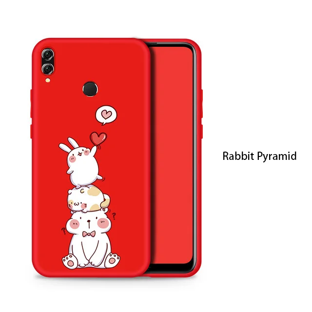 Rabbit Pyramid Милый чехол для huawei Honor 8x, силиконовый чехол, 3D рельеф, противоударный бампер для huawei Honor 9 10 Lite Y6 Y9, чехол - Цвет: Rabbit Pyramid
