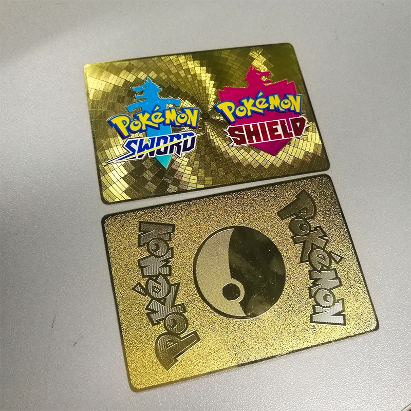 Металлические золотые флеш карты Pokemon блестящий меч и щит скорбанни фальшивые