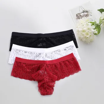 

Sexy Lace Panties Underwear Woman Thong G-String 3 Pcs T-back Female Underwear For Woman Sexy Lace Thongs Panties For Woman #W