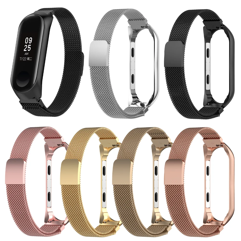 Умные часы магнитные 180 мм и 210 мм Размер Нержавеющая сетка ремень в клетку браслет стальные «Умные» часы браслет для Xiaomi4 MI4 Xiaomi 4