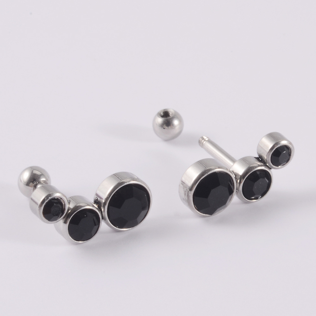 Surgical Steel Zircon Ear Studs Ear Tragus Cartilage Daith Helix Lobe Conch Piercing Crystal Earrings Body Piercing Jewelry