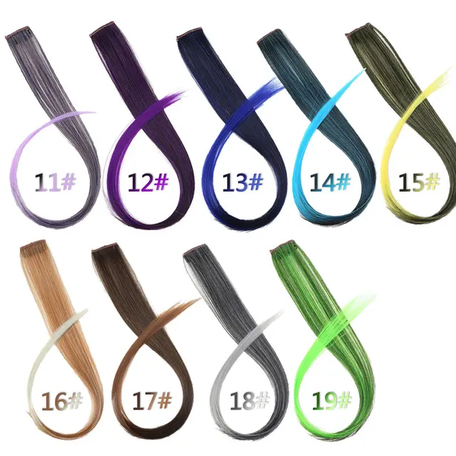 Lupu 22 Inch Synthetic Strands Of Hair On Hairpins Long Straight Hair Extension Colorful Hair Clip Girl Natural Rainbow Hair 1