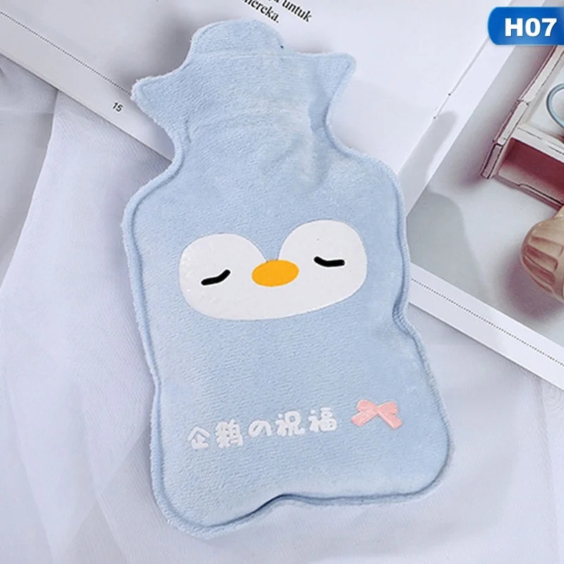 1PCS 350ml Hot Water Bag Cartoon Animals Plush Pocket Portable Hand Warmer Water Injection Hot Water Bottle