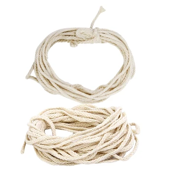 

2pcs 3mm x 30m And 5mm x 10m Natural Cotton Macrame Cord Rope Off White Color
