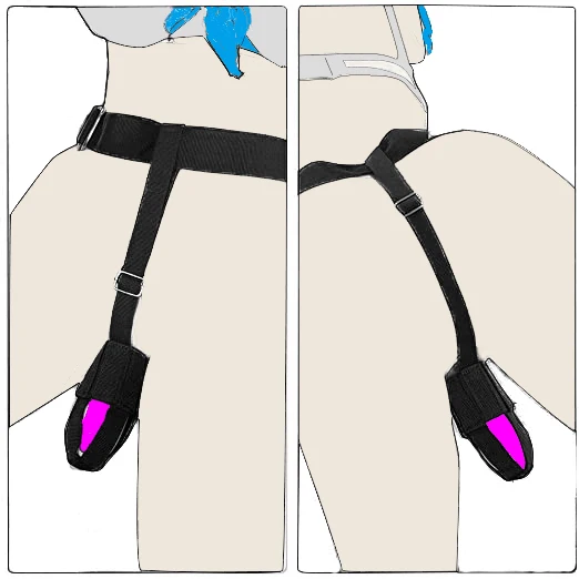No Vibrator Harness Holder Adjustable Waist Wearable Design  