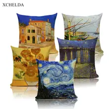 Cheap Linen Cushion Covers Van Gogh Oil Painting 45*45 Sofa Home Decorative Pillow Case Sunflower Starry Sky Print Car Seat Pillowcase Cheap Linen Cushion Covers Van Gogh Oil Painting 45*45 Sofa Home Decorative Pillow Case Sunflower Starry Sky Print Car Seat Pillowcase