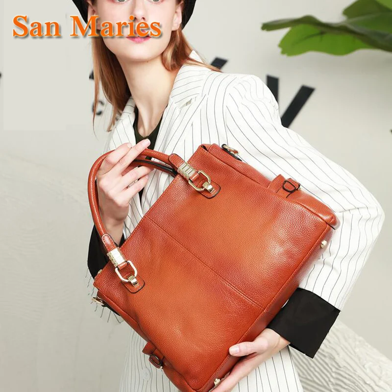San Maries Vrouwen Tote Bag Handtassen Echt Leer Toevallige Handtassen Grote Capaciteit Vrouw Schoudertas Grote Dames Boodschappentassen San Maries Vrouwen Tote Bag Handtassen Echt Leer Toevallige Handtassen Grote Capaciteit Vrouw Schoudertas Grote Dames Boodschappentassen