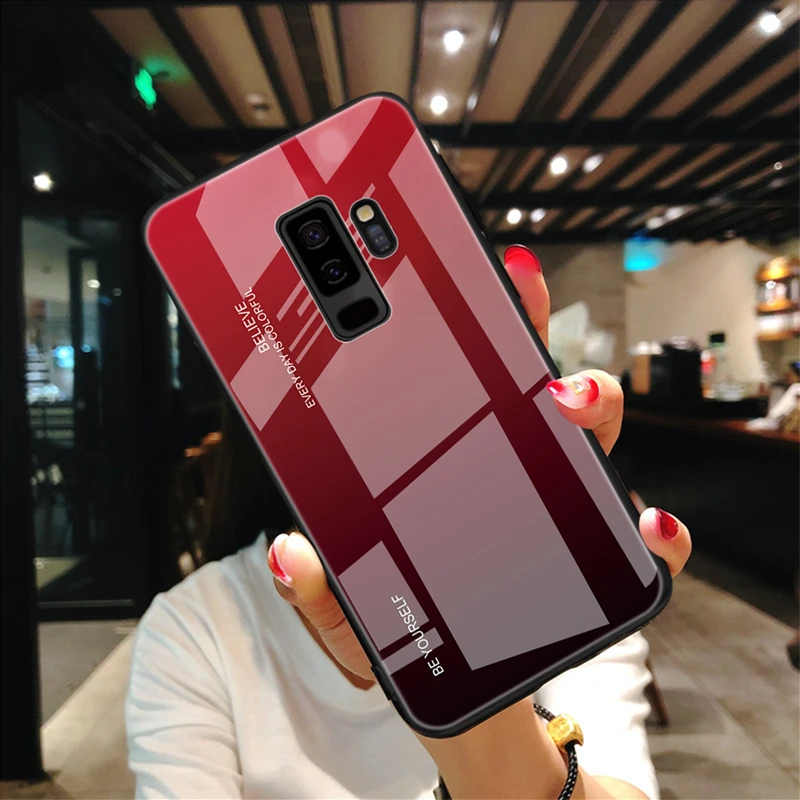 Для samsung Galaxy A9 A7 J3 J6 градиентный чехол закаленное Стекло Крышка для samsung Galaxy A6 A8 A60 J8 A7 M40 A50 A30