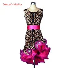 Костюм латинского танца сексуальный спандекс леопард зебра платье латинского танца для женщин соревнования по латинским танцам