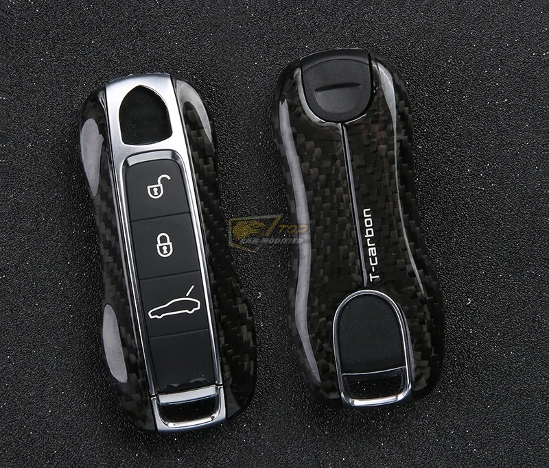 04-Free shipping 100% Real Pure DRY Carbon Fiber Car Key Case Cover Shell For Porsche Panamera  Macan  Cayenne718911