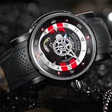 Reef Tiger R/T бренд 100M водонепроницаемые механические мужские часы Tourbillon Роскошные деловые резиновые ремешок автоматические часы erkek saat