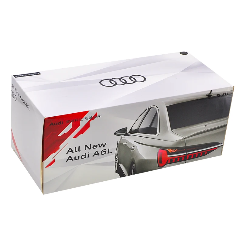 Модель литая в масштабе 1:18 для Audi A6L 2019 черный седан игрушечный автомобиль из